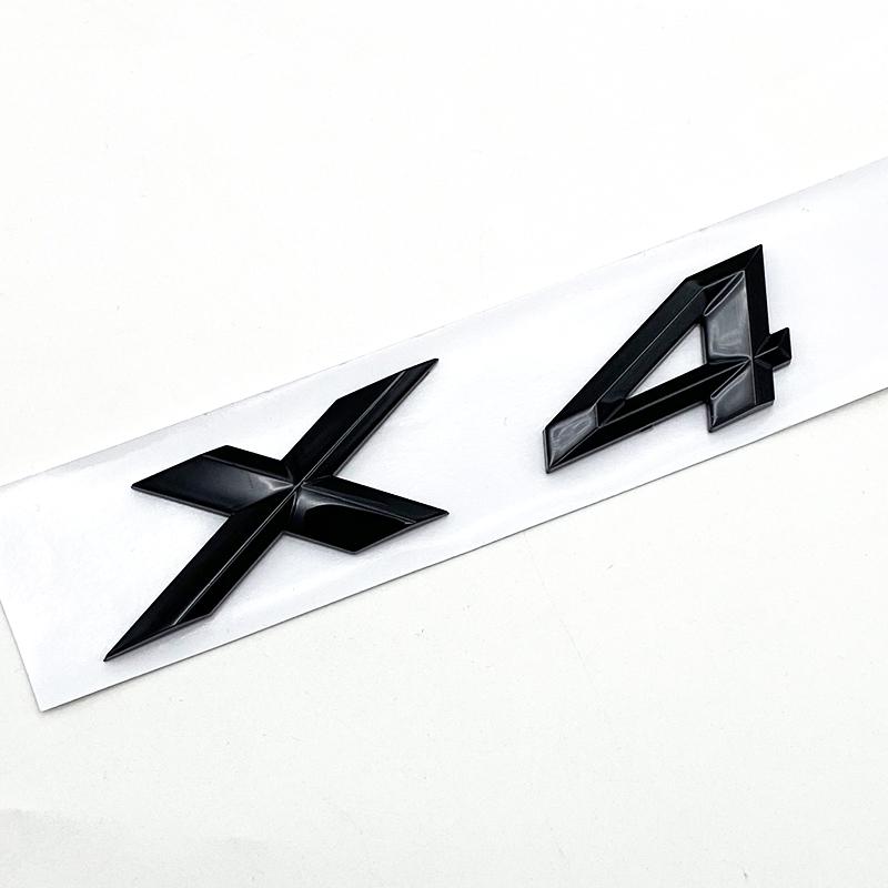 3D ABS Black Chrome Car Letters Rear Trunk Badge X4 Logo For BMW X4 Sticker Emblem X4 Lettering Accessories tx2