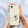 For iPhone 16e Case Working Cat Pattern Printing Straight Edge TPU Phone Back Cover