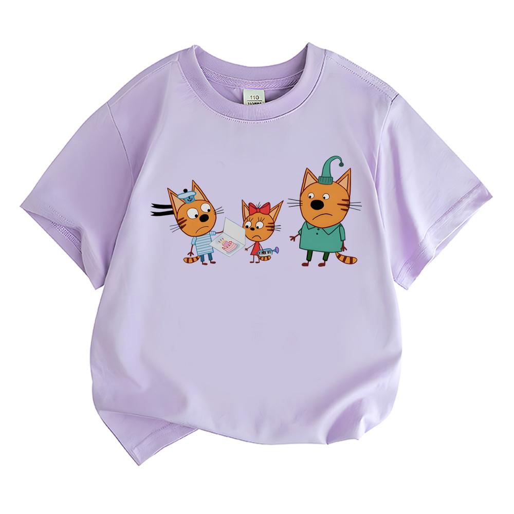 Kid-e-cats Детская футболка для девочек Летняя с коротким рукавом Мягкая 100% Хлопок Мультяшные Детские Розовые Топы Одежда для Малышей и Детей аниме футболка Милая футболка