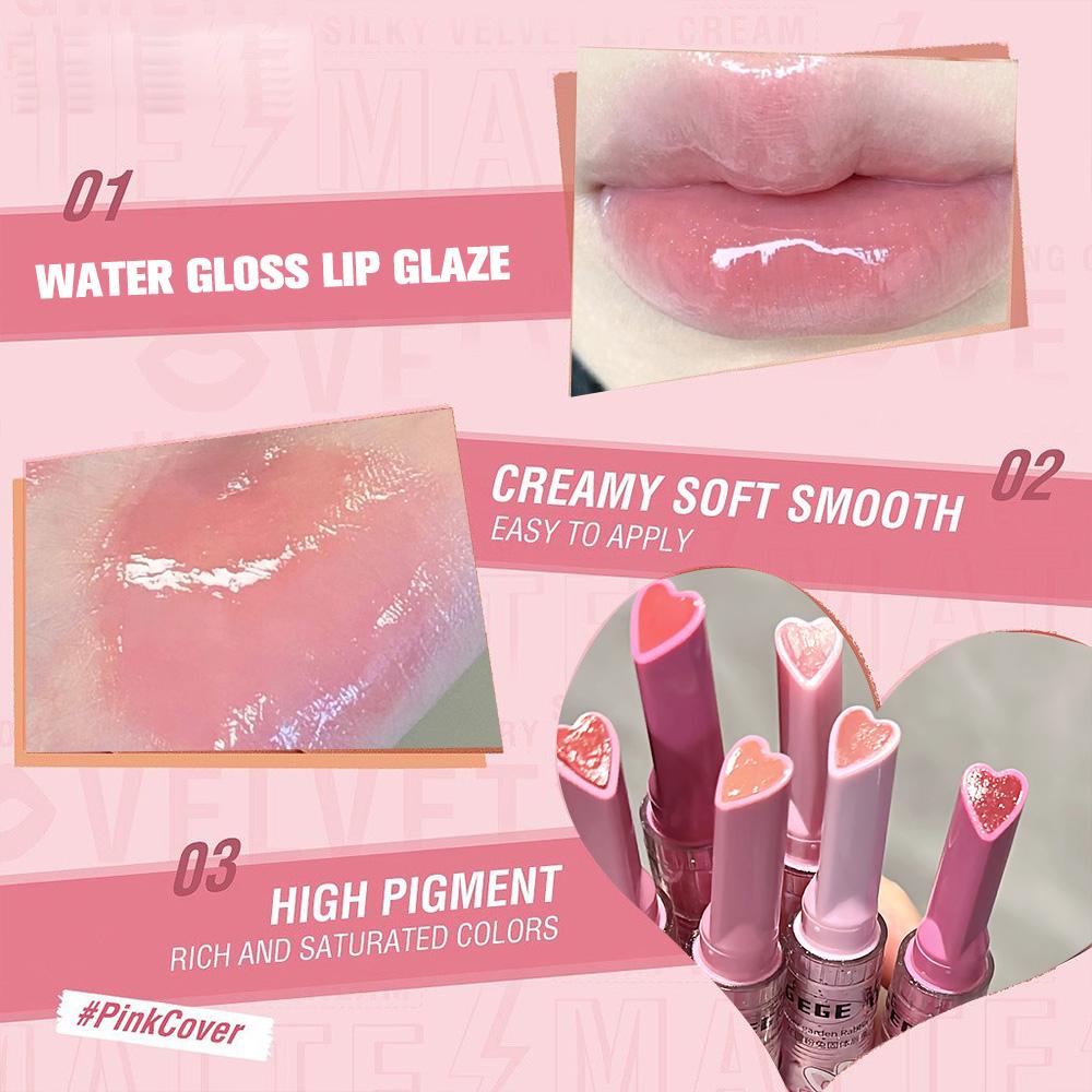 GEGE BEAR Watery Mirror Lip Gloss Набор помад Garden Rabbit Press-on Lovely Lip Gloss