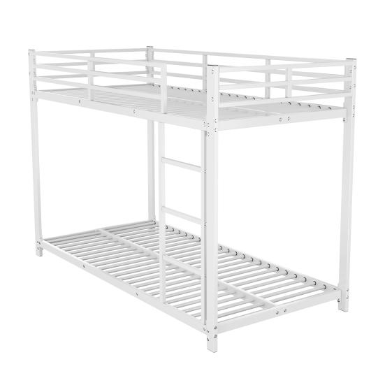 Loft Bed Stable Base Bunk with Ladder Falling Protection Strong Family Load Bearing Metal Frame Bedroom Furniture Low