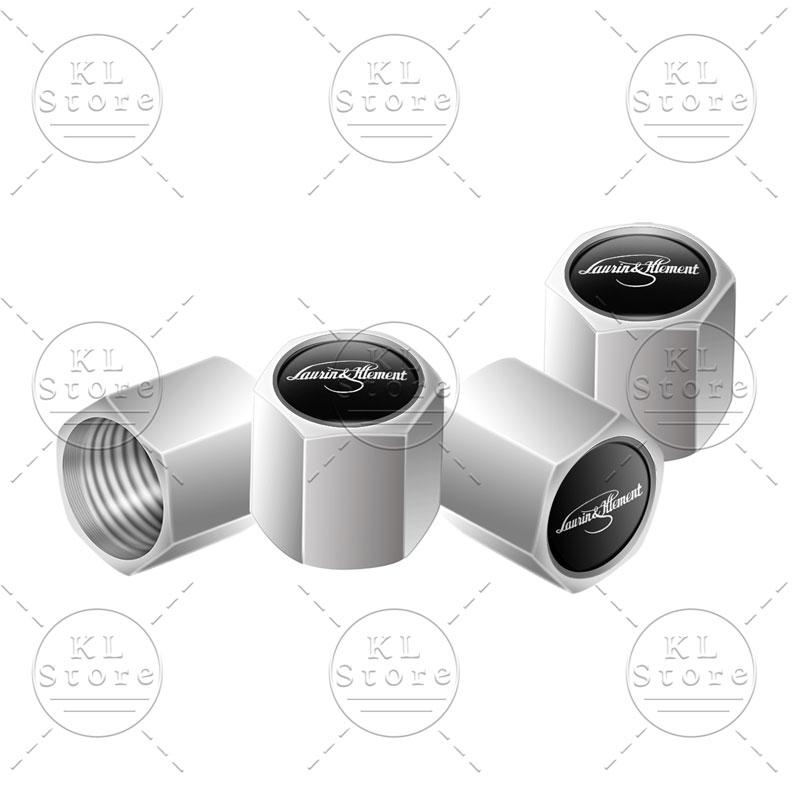 4pcs Laurin & Klement Logo Car Wheel Tire Valve Air Stem Caps Dust-proof Cover Decor For Skoda Kamiq Fabia Yaris Kodiaq Octavia