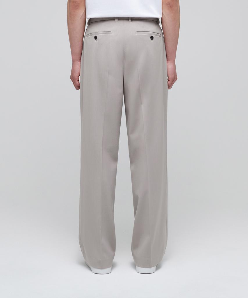 MUSINSA STANDARD Lightweight Real Wide Hidden Elastic Waist Slacks [Light Beige]