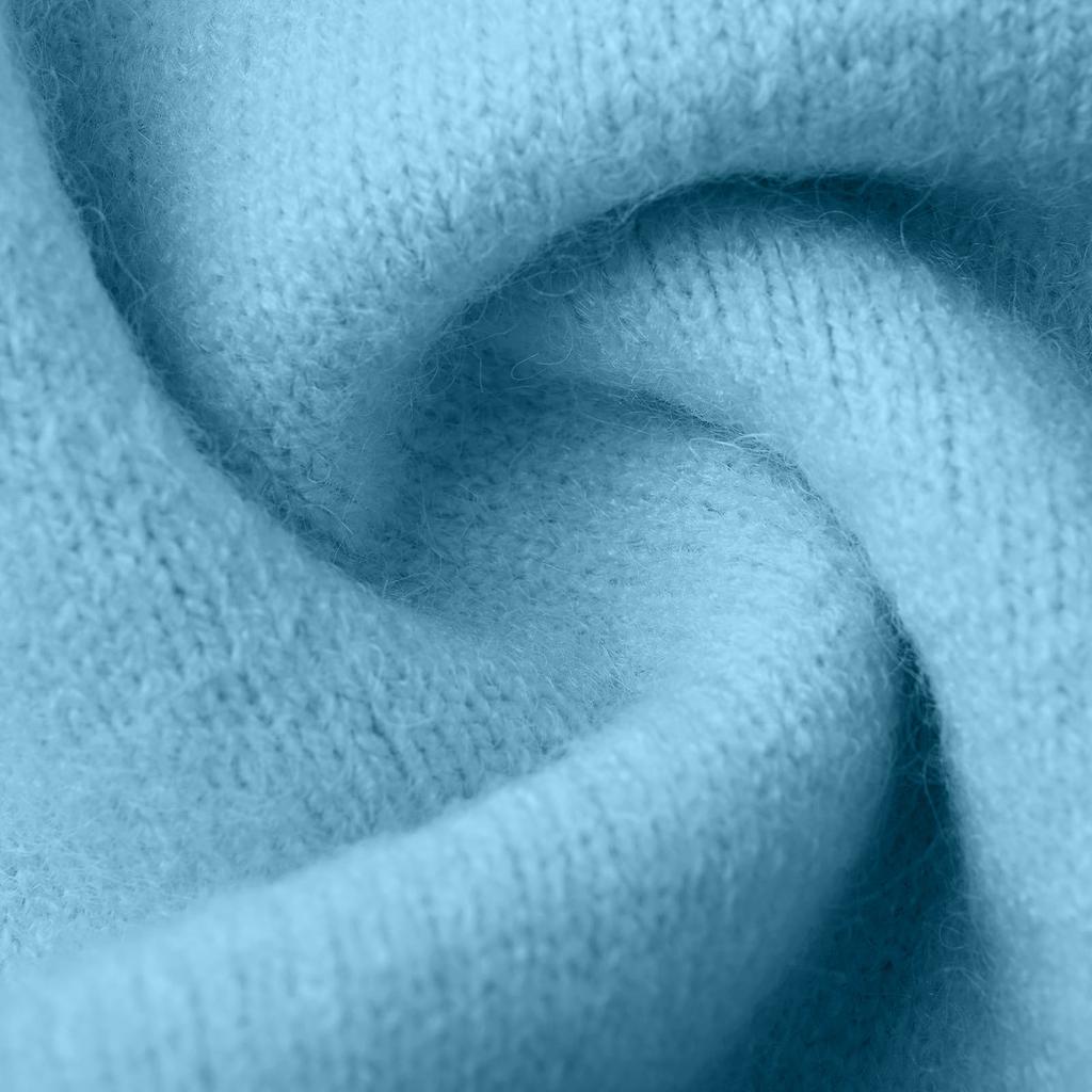 Women's Fashion Casual Solid Color Round Neck Long Sleeve Sweater Top