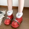 Fashion Cute Cartoon Dog Cotton Eva Ankle Boots Women 2025 Winter Warm Short Plush Rain Boots Soft Sole Non Slip Waterproof Booties