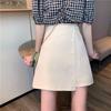 Cotton Blend Irregular Half Skirt For Summer Soft High Waist Slim Fit Student Style