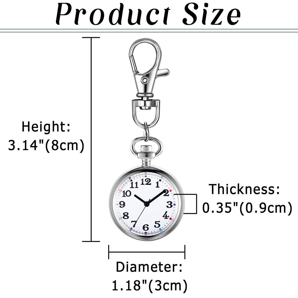 Часы-клипса для медсестры, аналоговые часы-брелок с карабином, карманные часы, водонепроницаемые, модные аксессуары для активного отдыха