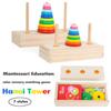 Ханойская башня Радужные stacking-игры Деревянные игрушки Монтессори для малышей Тренировка мелкой моторики Образовательные Классические головоломки Математические Сенсорные игрушки