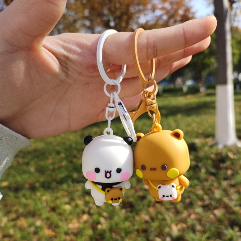 Yier Panda KeyChain Kawaii Bubu Dudu Doll Anime Figure Toy Backpack Hanging Ornaments cute Pendant Mobile Phone Chain