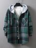 Весна и осень мужская повседневная рубашка с длинным рукавом в клетку с капюшоном мужская трендовая модная свободная рубашка куртка