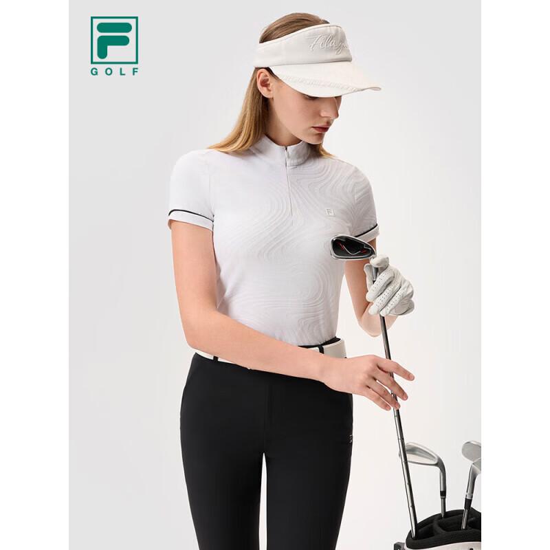 Fila Женский вязаный топ для гольфа с коротким рукавом и молнией на половину