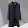 Autumn and Winter New Men's Coat Long Knee Lapel Trench Coat Men's Middle-aged Business Casual Woolen Coat Coat