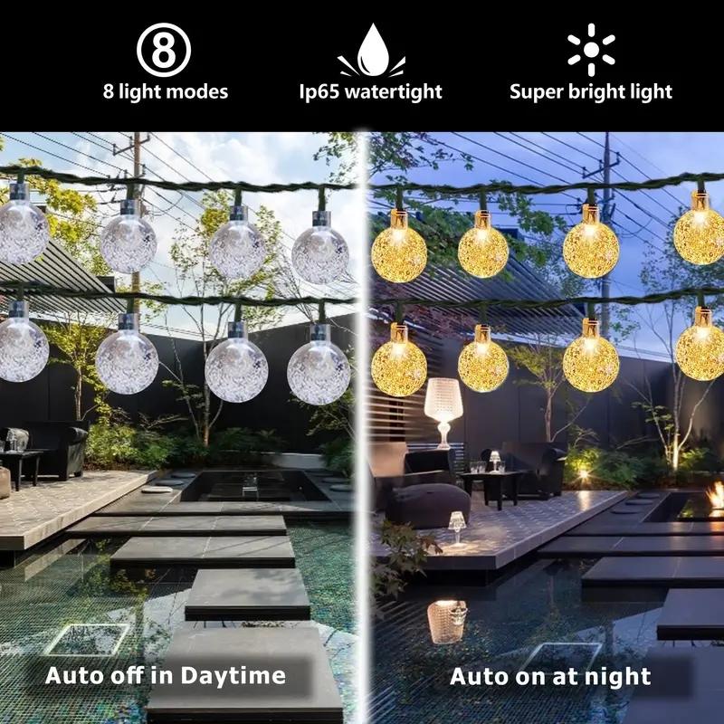 Xiaomi 5M/6.5M Waterproof Solar Bubble Ball Light String Lights Outdoor Crystal Ball String Light GardenParty Decoration