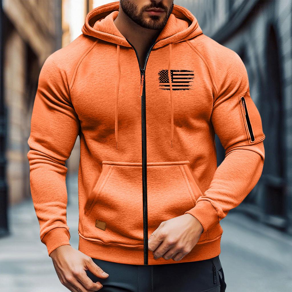Men's Leisure Long Sleeves Zipper Hooded Hood Hoodie Coat Hooded Hood