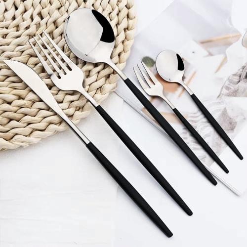 Hive Mind 30-Piece Nordic-Style Cutlery Assortment Set for 6, Includes Spoons, Forks, and Knives, Suitable for Restaurants and Home Use, Dishwasher Sa