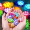 Glow-In-The-Dark 3D Turtle Figurines - Colorful, Translucent Plastic Decorations for DIY Crafts, Party Favors, Beach-Themed Events