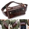 Genuine Leather First Layer Cowhide Men's Waist Bag Korean Fashion Casual Crossbody Bag Side Backpack Shoulder Bag