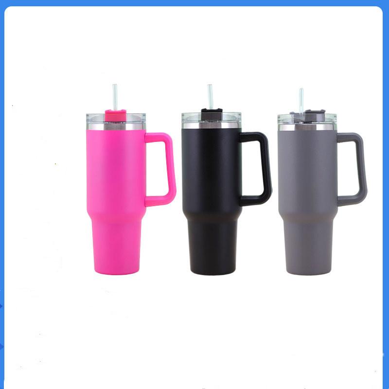 40 унций блестящая пустая сублимационная мерцающая голографическая радужная кружка с изоляцией и ручкой, чашка с ручкой автомобиля