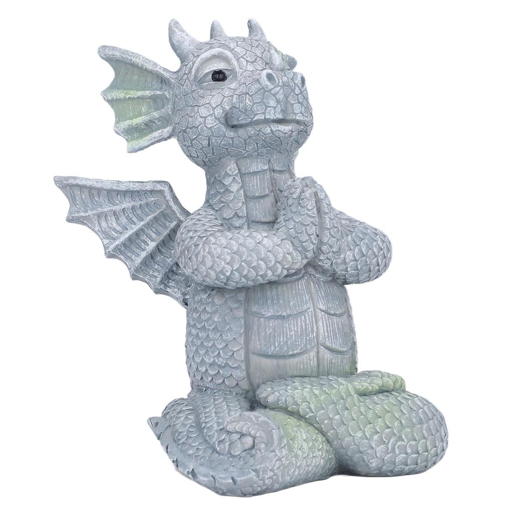 Small Dinosaur Sculpture Resin Meditated Statue Home Ornament for Garden Tree Courtyard Backyard