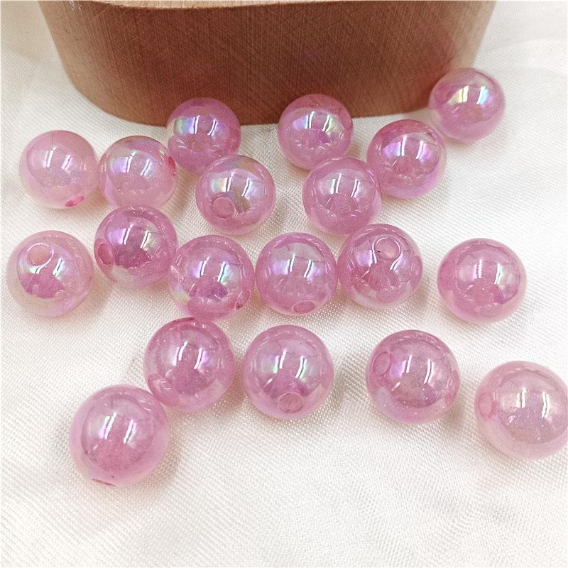 Jewelry Making Acrylic Round Beads Jelly Color 16mm Pendants 10Pcs Accessories DIY Necklace Bracelet Materials Starry Cloud Fashion