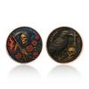 Dark Wind Skull Rose Commemorative Coin Crow Cross Metal Coin Zinc Alloy Deep Relief Commemorative Coin