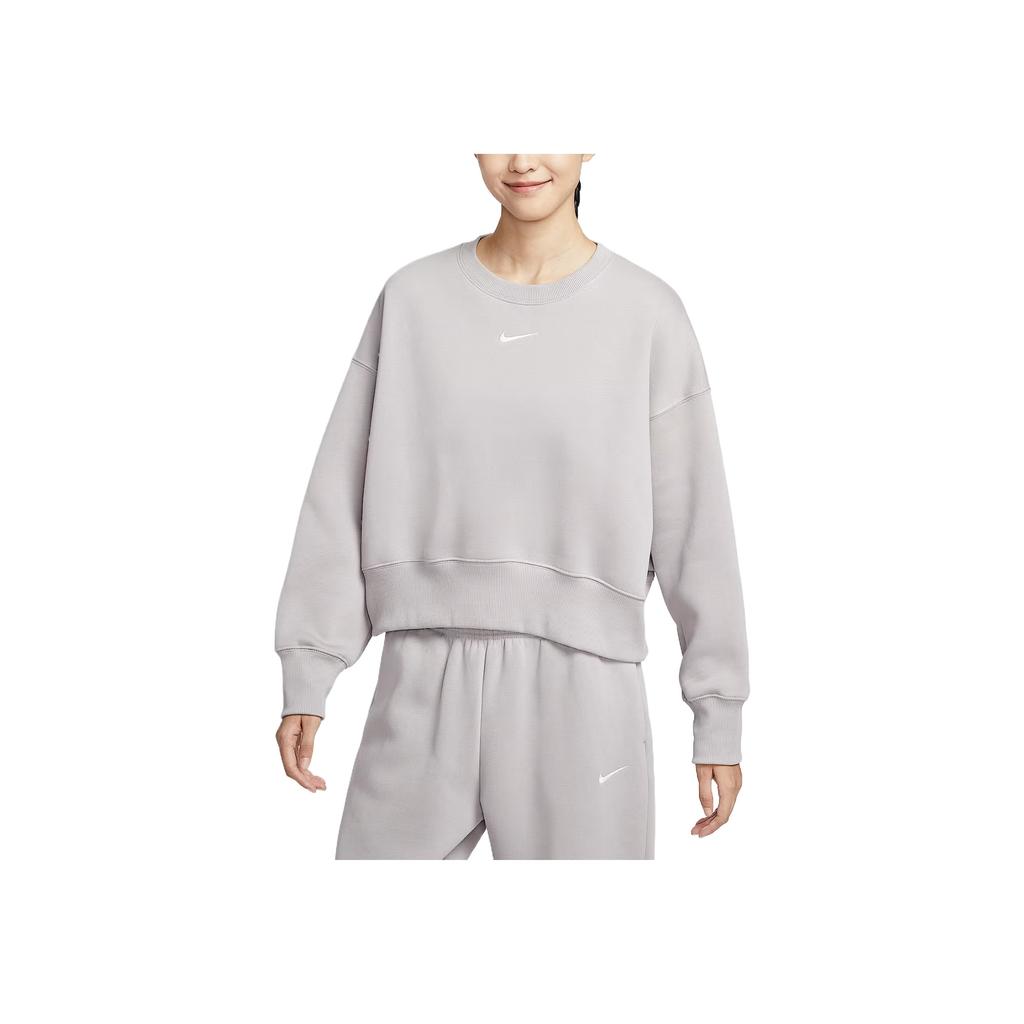 Nike Спортивная одежда Phoenix Fleece Свободный Удобный Свитшот с круглым вырезом и длинными рукавами Женские топы DQ5762009