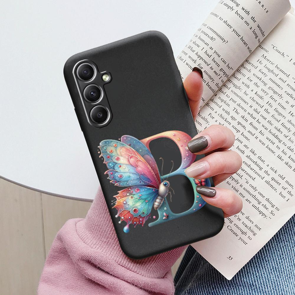 Phone Case For Samsung Galaxy A15 A25 A35 A55 A13 Colorful Letter Love Flower Butterfly Women INS Shell Fundas Bumper Soft Cover