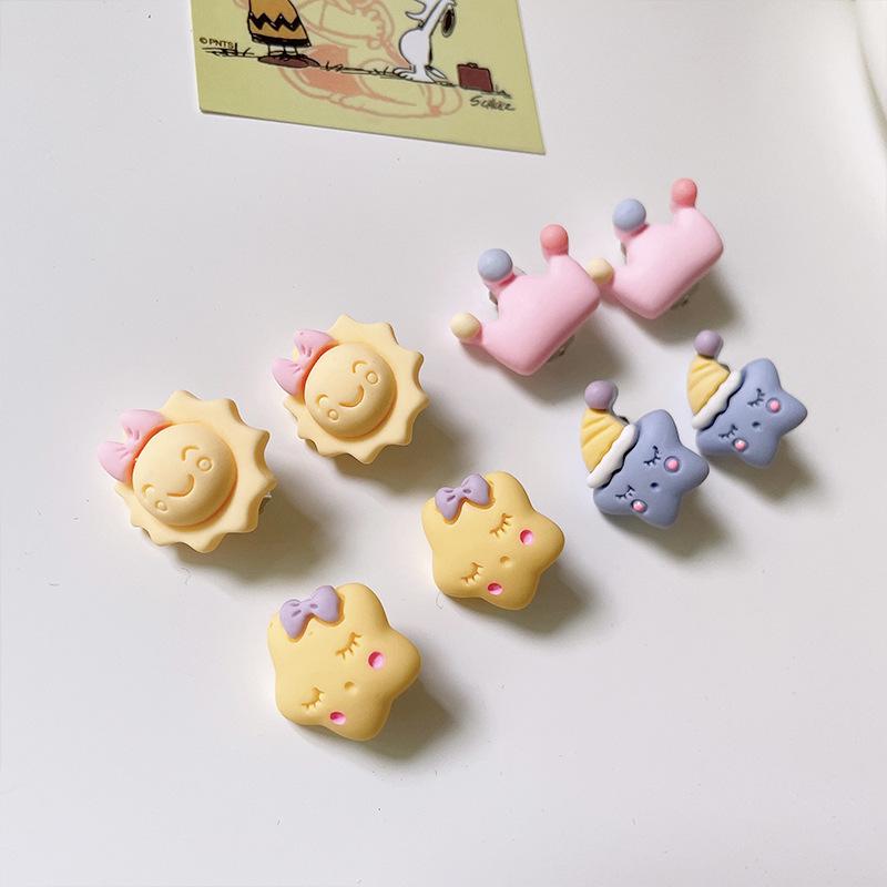 Креативные клипсы с изображением фруктов и животных в виде принцессы из мультфильма — милые, красочные, не требующие прокола