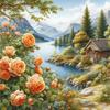 Пейзаж 5DDIY Алмазная картина Новая полная круглая квадратная мозаика вышивка дом Пейзаж Цветочная картина украшение стены