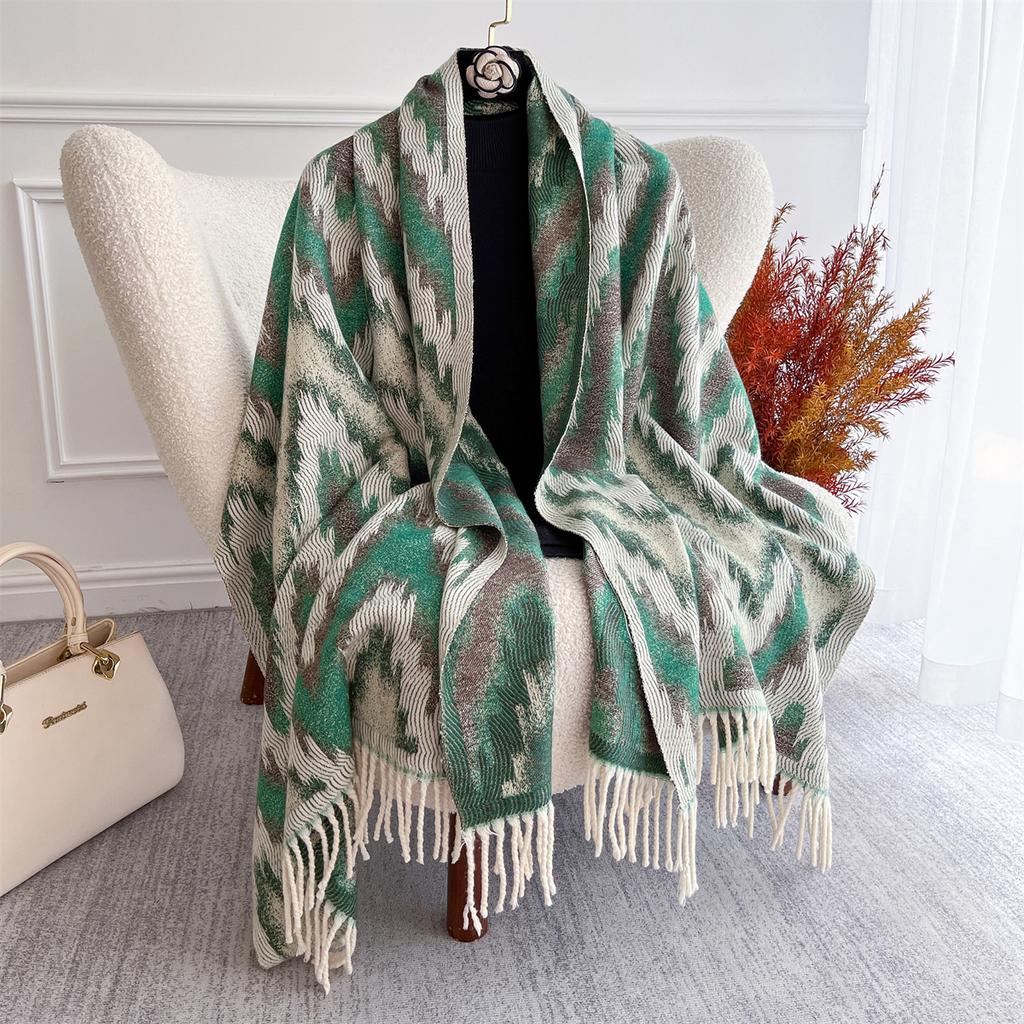 [T842] 65*180cm Ethnic Style Women Jacquard Scarf Thick Imitation Cashmere Tassel Shawl Winter Warm Neck Wrap Pashmina Blanket