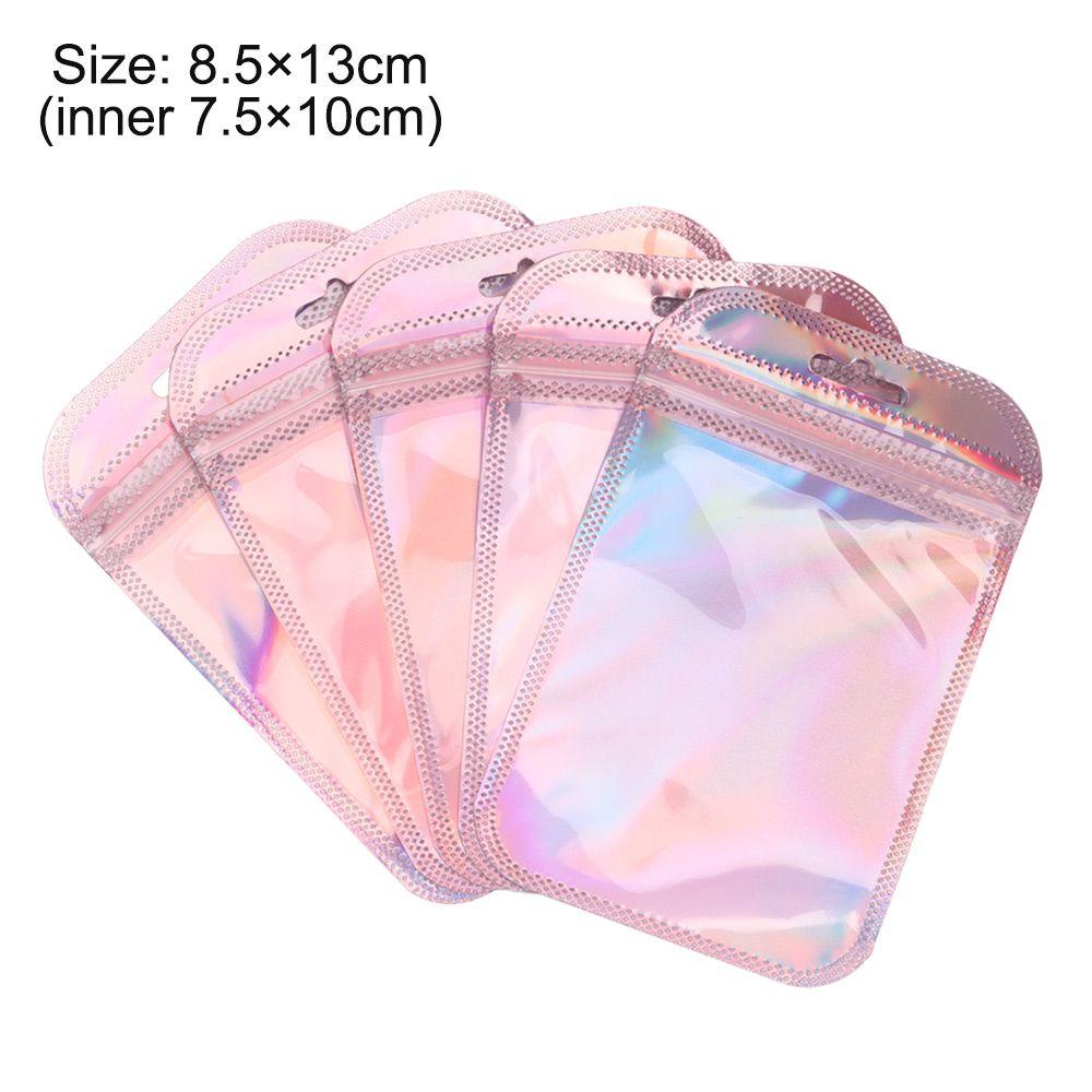 With Hang Hole Resealable Iridescent Self Sealing Pouches Zip Pouches OPP Bags Packaging Bag