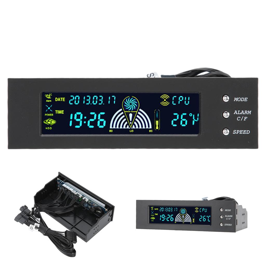 Контроллер скорости 3 вентиляторов ПК, контроль температуры ЦП/ЖД/системы, ЖК-дисплей, передняя панель 5,25 дюйма STW-5023