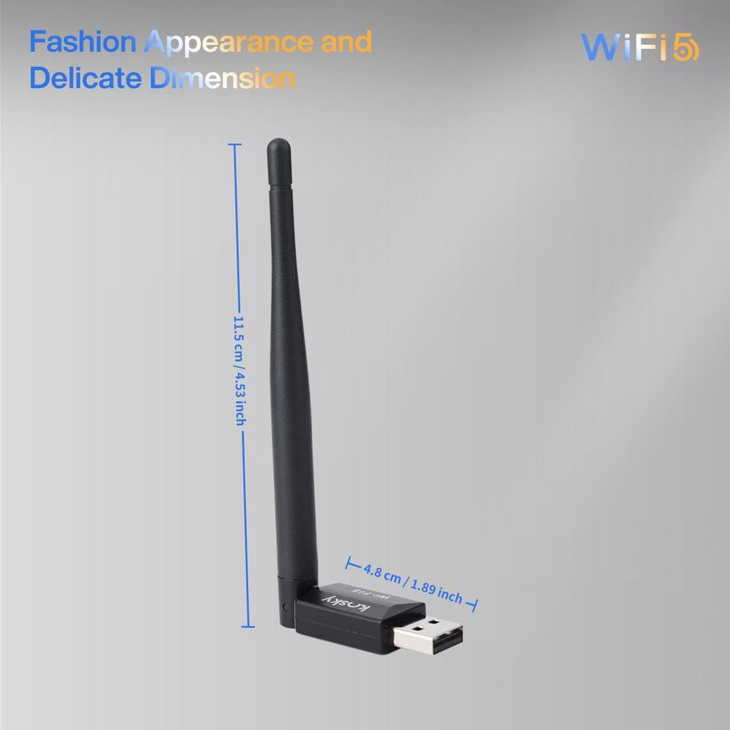 Kosky 600Mbps Wireless USB Wifi Adapter Daul-band USB2.0 Boost Your Internet Speed with 600Mbps Wireless USB Wifi Adapter