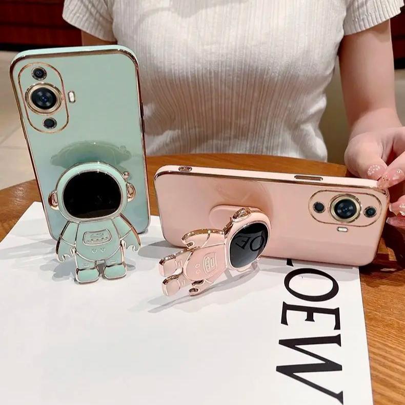 Чехол для Huawei Nova 12S 12 Lite 12 Active 11 12i 12 SE Покрытие Роскошный Гальванизированный Астронавт Мобильный Милый Чехол для Телефона Бампер