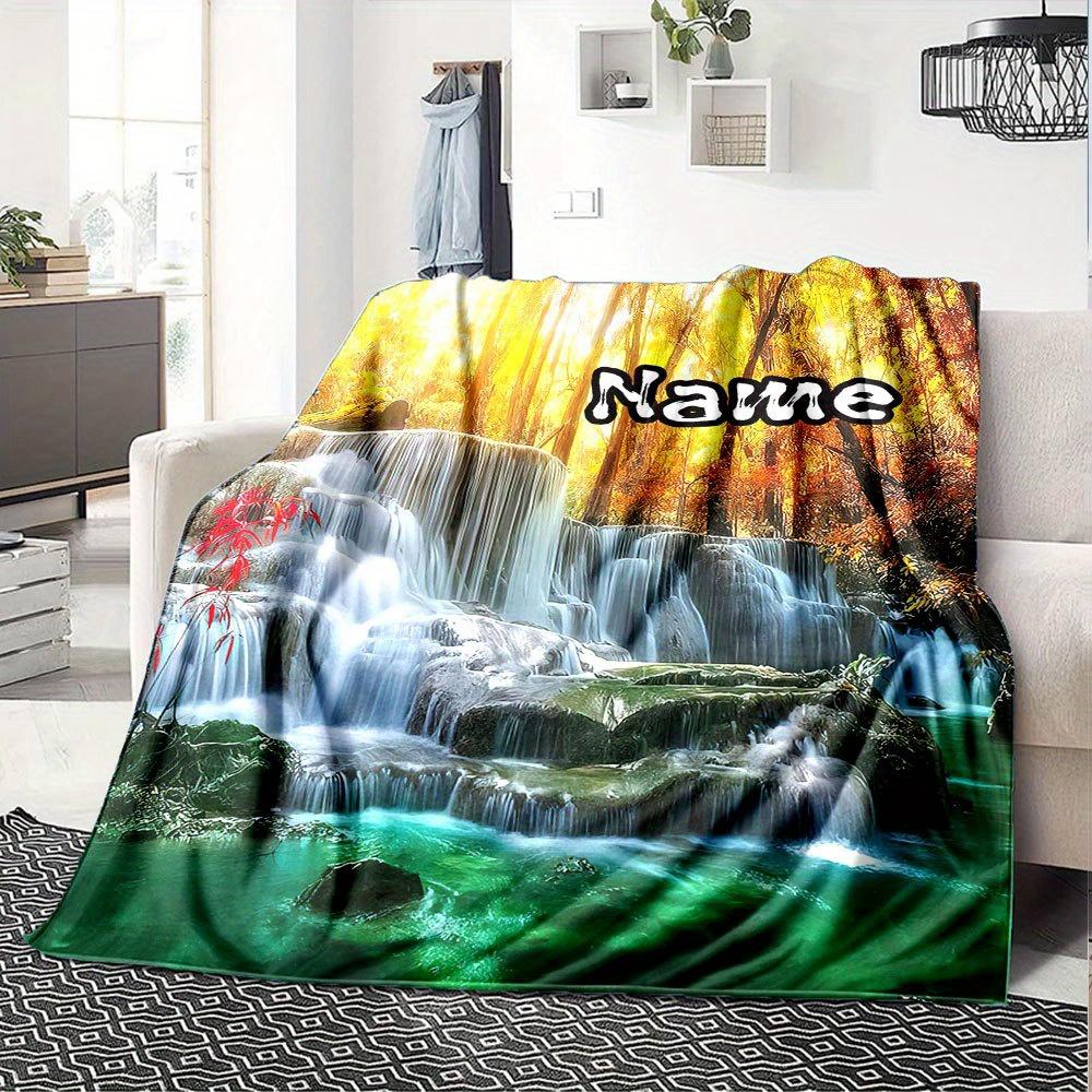 Waterfall Nature Scene Throw Blanket Unique Home Decor Gift For Any Occasiont41