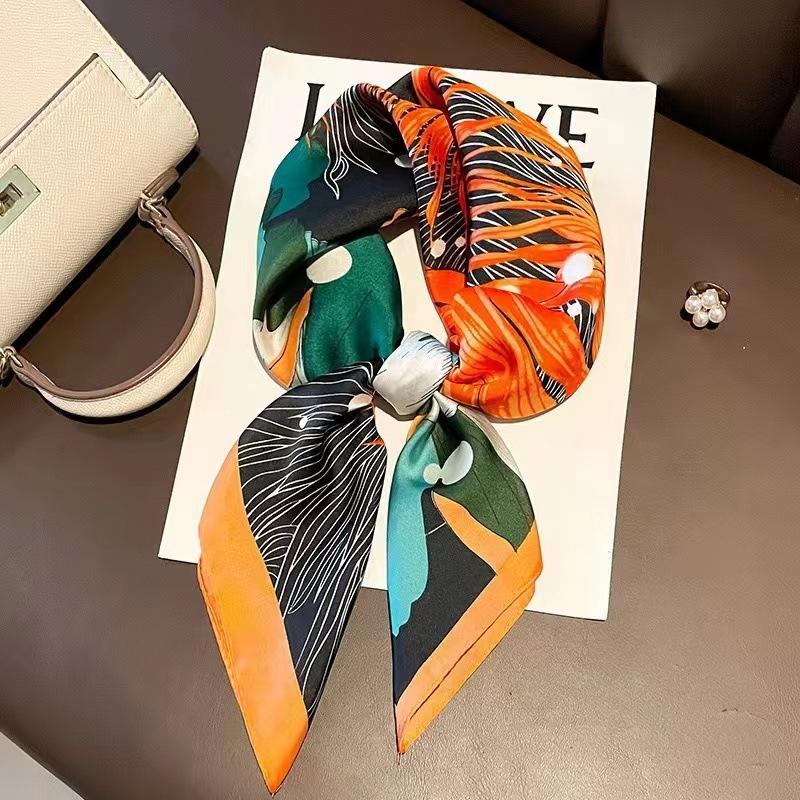 Luxury Silk Shawl Square Scarf for Women Satin Fashion Wraps Neckerchief Female Hair Bands Ribbon Headband Bandana Woman Hijab