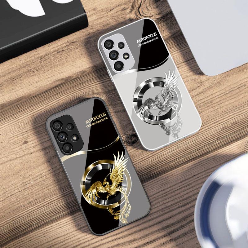 Красивый розовый феникс для Samsung S25 S25 Edge S25Ultra S8 9 S10 20 U ltra S21 Pro S22 Plus S23 FE S24 Ultra стеклянный чехол для телефона