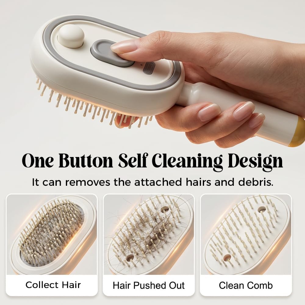 Electric Steam Brush, Rechargeable Detangling Steam Hair Straightener, Rechargeable Water Spray Hair Brush for Long Short Hairs