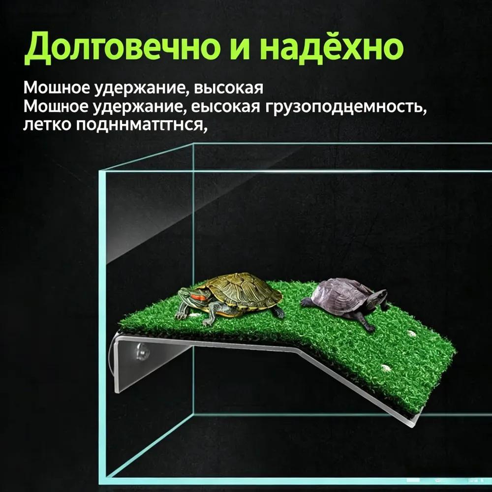 Место для принятия солнечных ванн и отдыха черепахи для аквариума, Зеленое