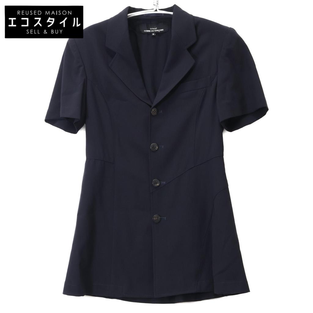 tricotCOMMEdesGARCONS Navy TJ-11010M 100% Wool Jacket Jacket M NavyUsed