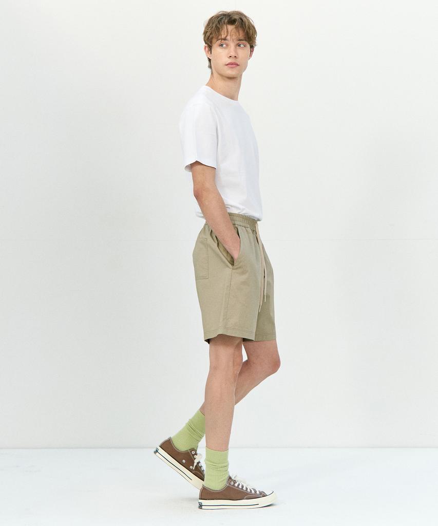 BASIC HOUSE Cotton String Band Half Pants Beige Lzhp3104 (A Type)