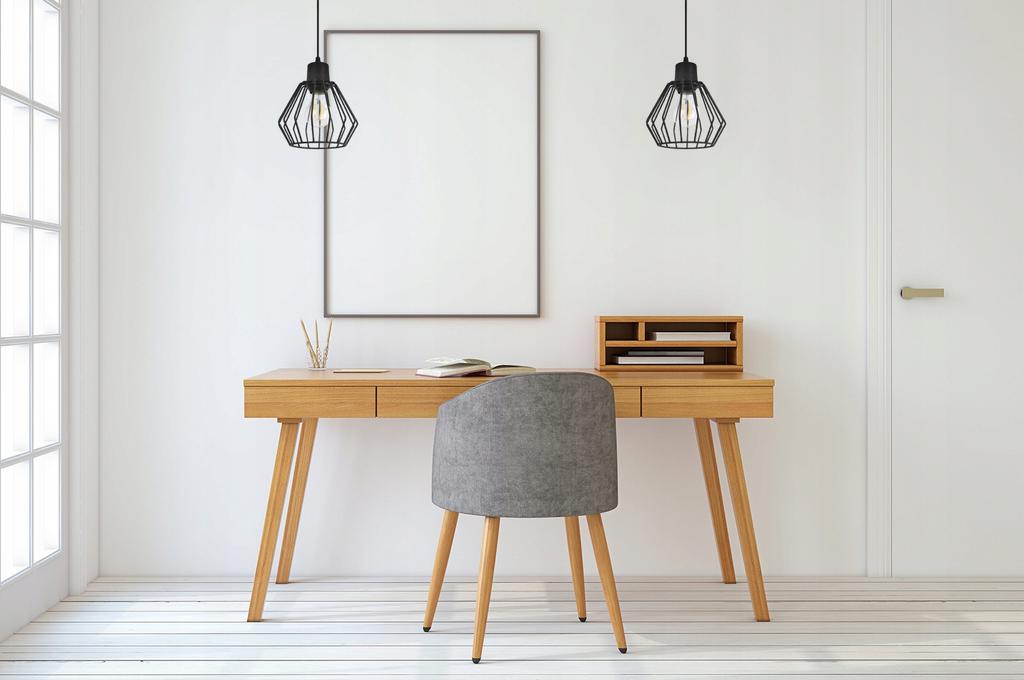 Hanging Lamp, Ceiling Chandelier, Wire Shade, Led