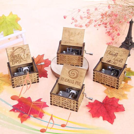 Vintage Birch Plywood Crisp Music Box Children Musical Collection Birthday Gift