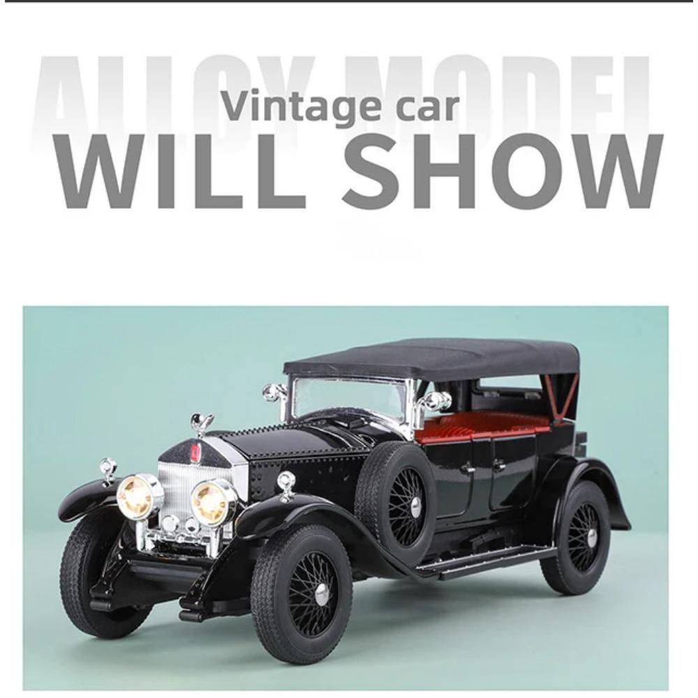 1/24 Rolls-Royce Phantom I Сплав Классическая Модель Роскошного Автомобиля Литой Металлический Игрушечный Ретро Старинные Автомобили Модель Автомобиля Звук и Свет Детский Подарок