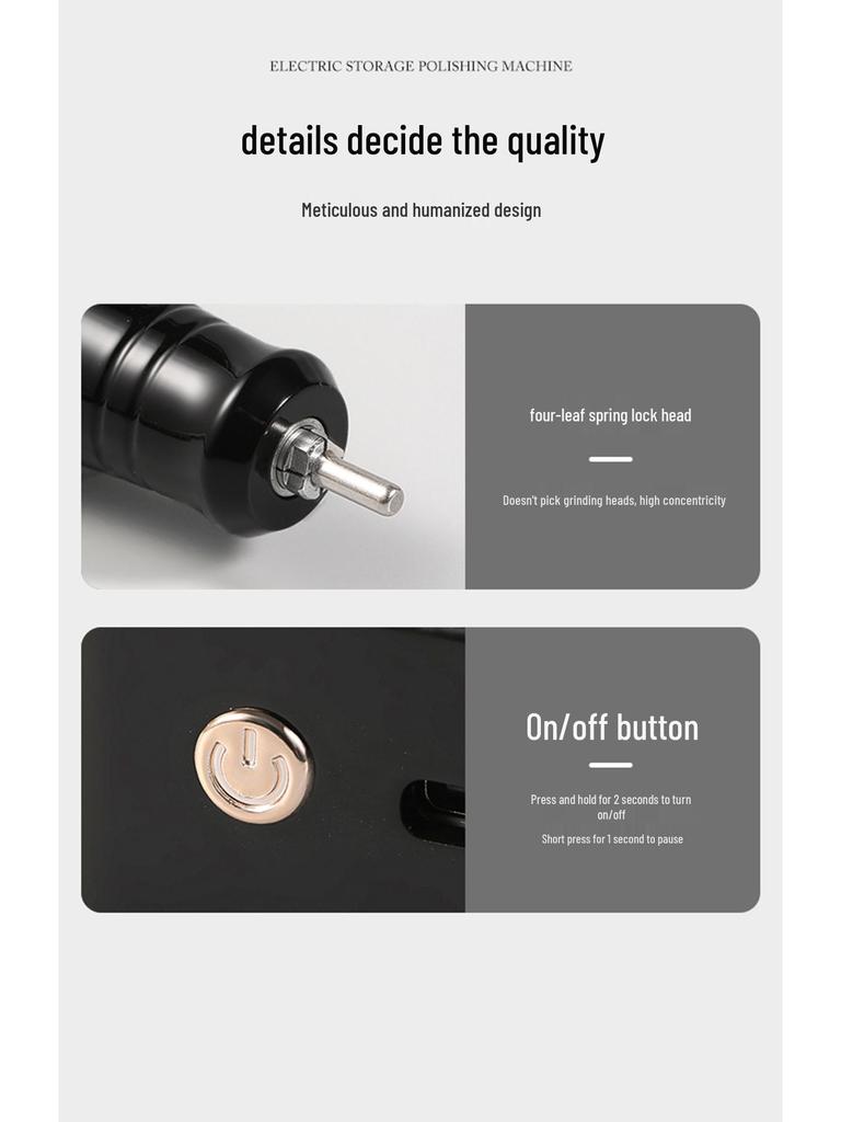 UV311 Rechargeable 40,000 RPM Professional Electric Nail Drill & Polisher