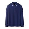 New Men's Polo Shirt Spring and Autumn Long-sleeved T-shirt Men's Simple Business Youth Loose Large Size Dad Wear Autumn