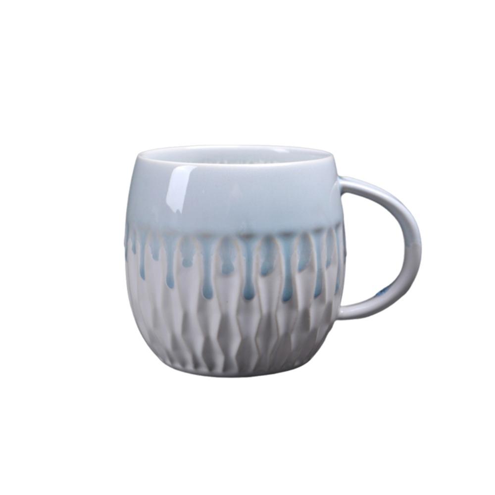 Unique 600ml Kiln-Changing Coffee Mug Ceramics Microwave Safe Breakfast Cup Large Capacity Milk Cup Living Room