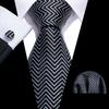 Barry.Wang Mens Novelty Plaid Striped Neckties Handkerchief Cufflinks Set Formal Casual Business
