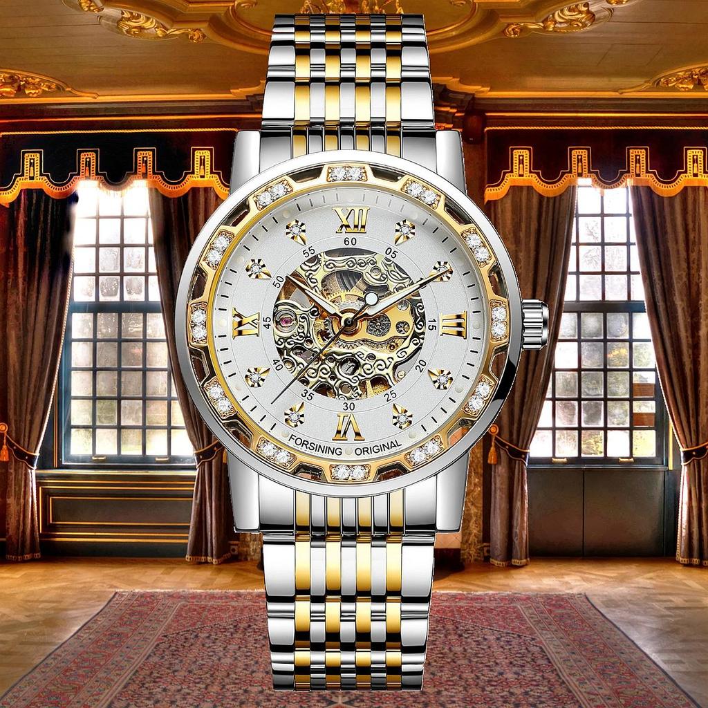 Forsining 614A Бренд Роскошные Бизнес Спортивные Механические Наручные Часы Мужские Часы Автоматические Нержавеющая Сталь Водонепроницаемые Часы Мужские
