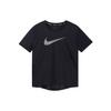Round Neck Short Sleeve Running T-Shirt Women Tops Black CN5185-010